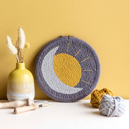 Whole Punching Celestial Hoop Punch Needle Kit - 7in Hoop