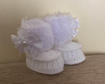 "Snow Boots" Funky Fur Tops 0-3mths and 3-6mths