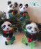 Holly Jolly Panda Hanging Ornament