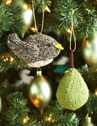 Partridge or a Pear Tree Ornaments in Patons Classic Wool Worsted