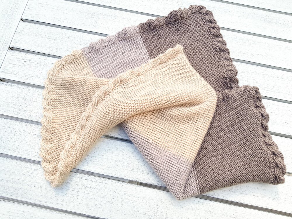 Reversible Cable Border Blanket Knitting pattern by heaventoseven
