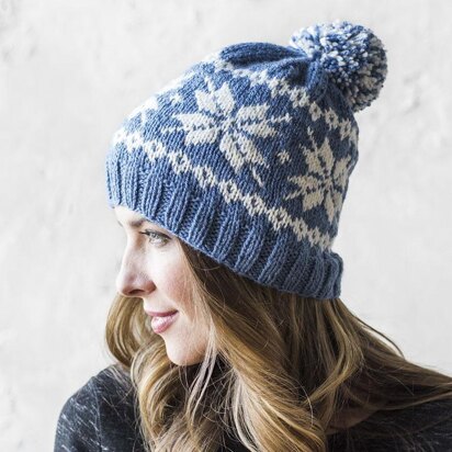 Knit Frozen Snowflakes Beanie