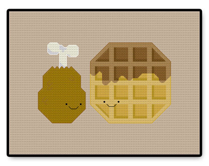 Chicken and Waffle Kawaii - PDF Cross Stitch Pattern