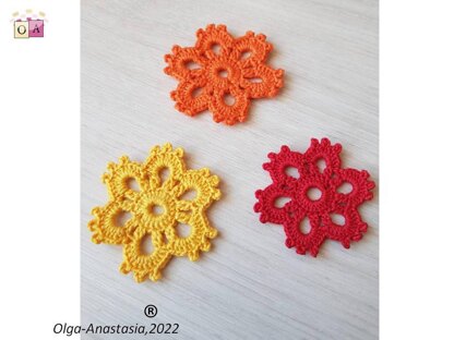 Crochet flower for 6 petals in autumn decor