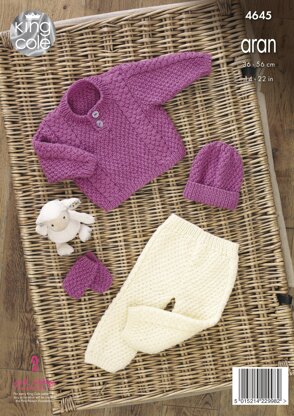 Sweater, Trousers, Hat & Mittens in King Cole Comfort Aran - 4645 - Downloadable PDF