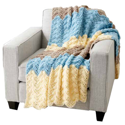 Seaside Ripple Crochet Afghan in Caron One Pound - Downloadable PDF