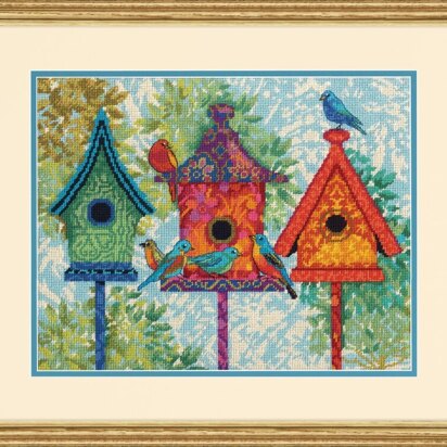 Dimensions Colourful Birdhouses Tapestry Kit - 35.56 x 27.94cm