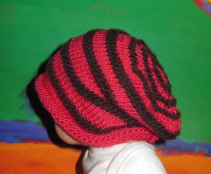 Baby Simple Roll Brim Stripe Slouch