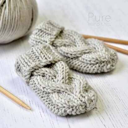 Nysa Cabled Baby Mitts