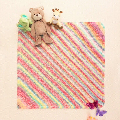 Rainbow Hooded Afghan in Lion Brand Ice Cream - L90141 - Downloadable PDF