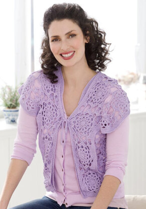 Lovely Lace Vest in Aunt Lydia's Iced Bamboo Size 3 - LC2536 - Downloadable PDF