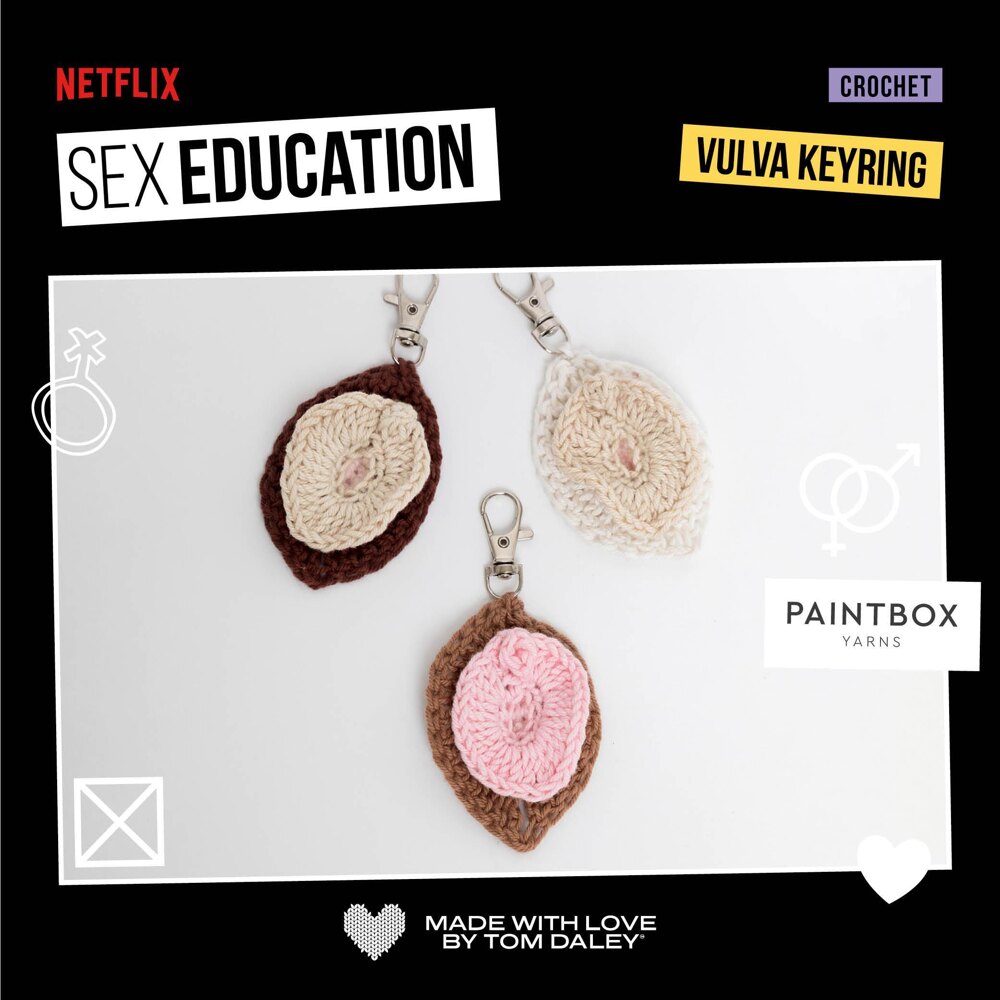Made with Love, Sex Education Vulva Keyring - Crochet Pattern in