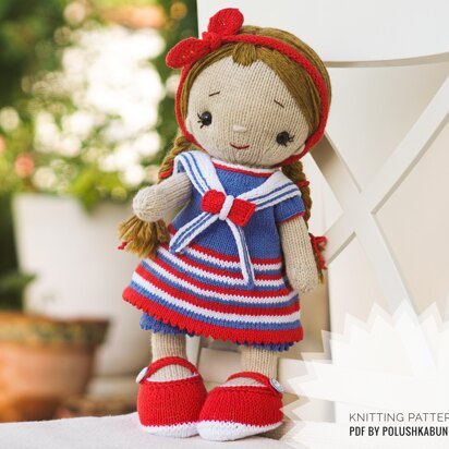 Knitting Pattern Doll Clothes, Outfit Betty for 40 cm doll