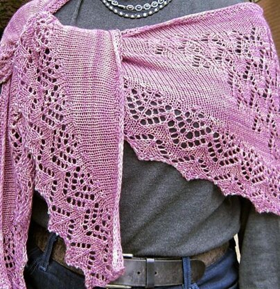 Barbara's Beaded and Lace Long Wingspan Shawlette