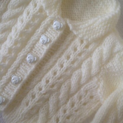 Cable and Lace baby cardigan