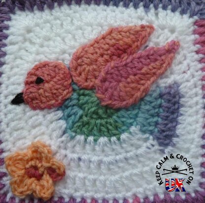 Humming Bird /Dove Crochet Afghan Square