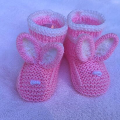 PINK Bunny Baby Booties