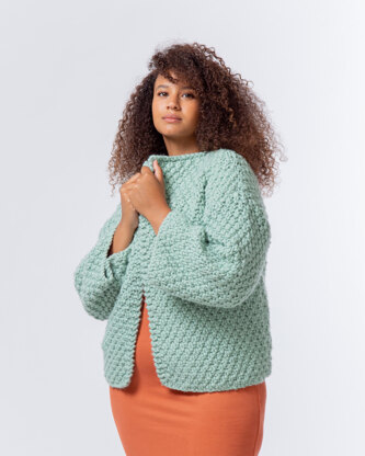 Elina Jacket - Knitting Pattern For Women in MillaMia Naturally Soft Super Chunky