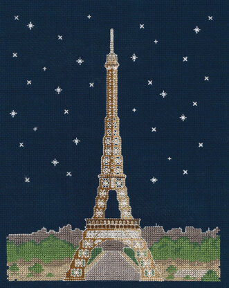 DMC Paris by Night 14 Count Cross Stitch Kit - 20cm x 1cm x 25cm