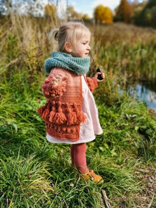 "SNORK" boho cardigan with tassels crochet pattern