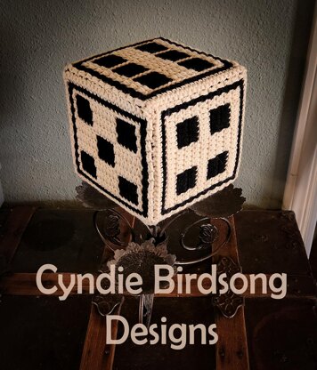 Large 3D Rollable Dice - mosaic crochet