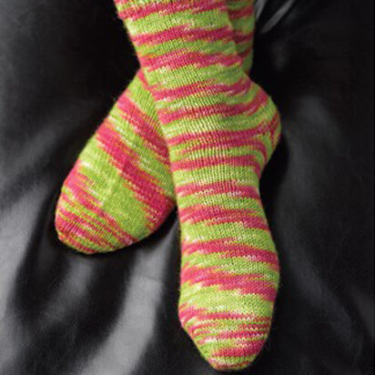 B4 Basic Toe-Up Socks - Knitting Pattern for Women in Valley Yarns Huntington