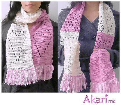 Heart Scarf with fringes in 2 colors_ L06