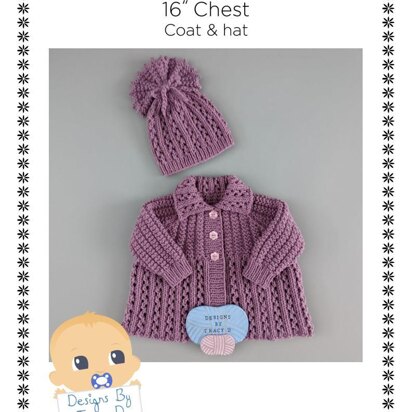 Nerys Newborn Coat & Hat 16 inch chest