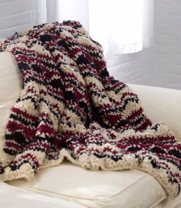 Crochet Soft Wave Chevron Throw in Red Heart Light & Lofty - WR1740