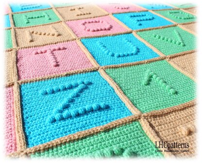 Alphabet + Numbers Baby Toddler Blanket Playmat Crochet Pattern