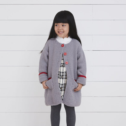 Esme Coat - Knitting Pattern for Kids in Debbie Bliss Cashmerino Aran - Downloadable PDF