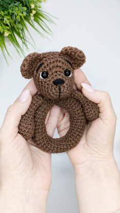 Crochet baby rattle pattern, easy crochet amigurumi teddy bear pattern