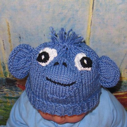 Baby Blue Monkey Beanie Animal Hat