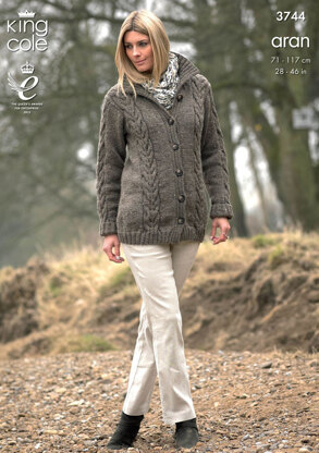 Tunic, Coat and Scarf in King Cole Fashion Aran - 3744