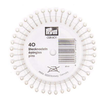 Prym Pearl-Headed Pins 0.58 x 40 mm Silver Colour