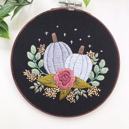 Pearlescent Pumpkins Embroidery Pattern