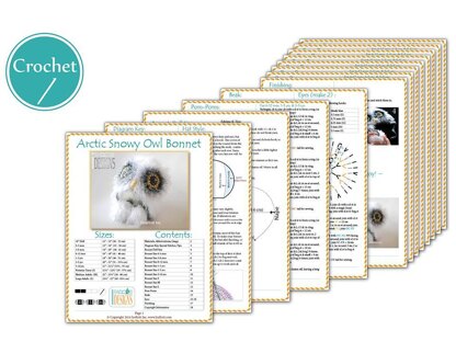 Arctic Snowy Owl Bonnet Crochet PDF Pattern