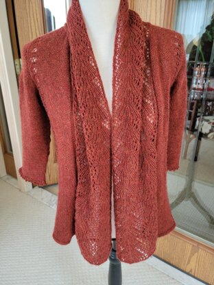 Jimenez cardigan with water hyacinth shawl collar