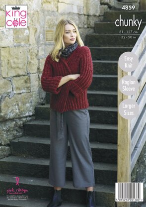 Ladies' Jackets in King Cole Indulge Chunky - 4859 - Downloadable PDF
