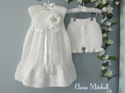 Knitting PATTERN Baptism Baby Dress Baby Bloomers