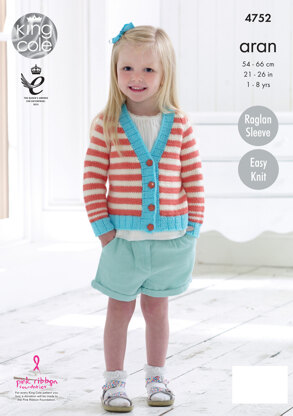 Cardigans in King Cole Comfort Aran - 4752 - Leaflet