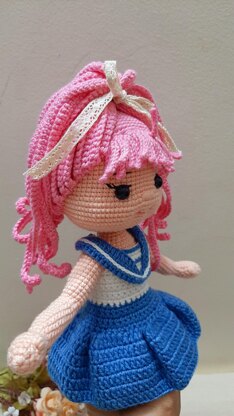 Vivian Doll, Crochet doll pattern, Amigurumi doll