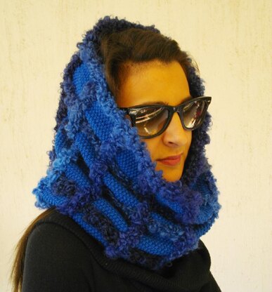 Dazzling blue tartan cowl