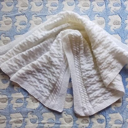 Cable & Leaf Baby Blanket