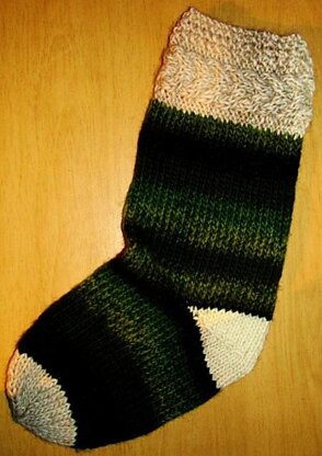 Cabled Cuff Christmas Stocking