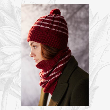 Gwendolyn Hat & Cowl - Hat Knitting Pattern For Women in Willow and Lark Ramble