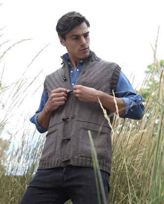 Anders Gilet - Knitting Pattern For Men in MillaMia Naturally Soft Aran