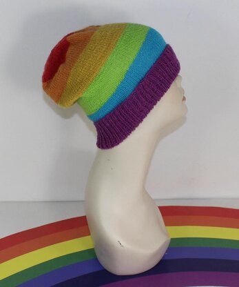 Rainbow 4Ply Slouch Hat Circular