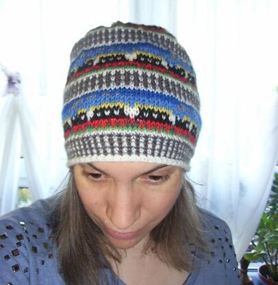 Train fair isle beanie