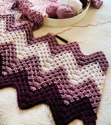 Reversible Waffle Chevron Blankets